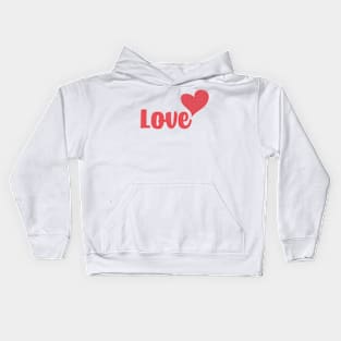 Love and Heart #valentinesday #valentine #love #red #kirovair #minimal #minimalism #buyart #design Kids Hoodie